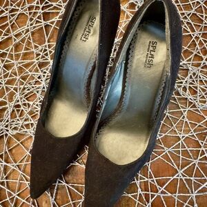 Splash Women's Elegant Suede Black Heels